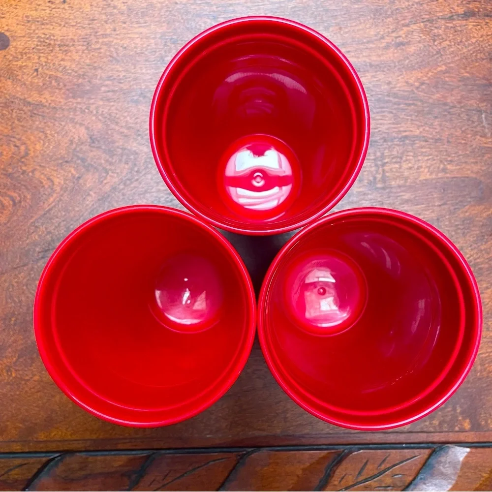 Starbucks Holiday/Christmas Red Plastic 16oz Travel Tumblers w/ Lid x3